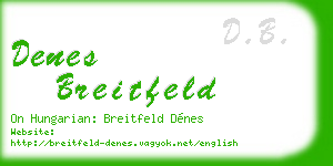 denes breitfeld business card
